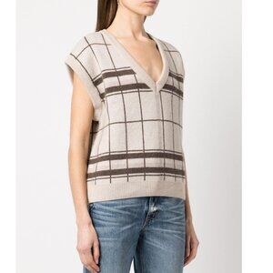 ANINE BING Fiona plaid tank top